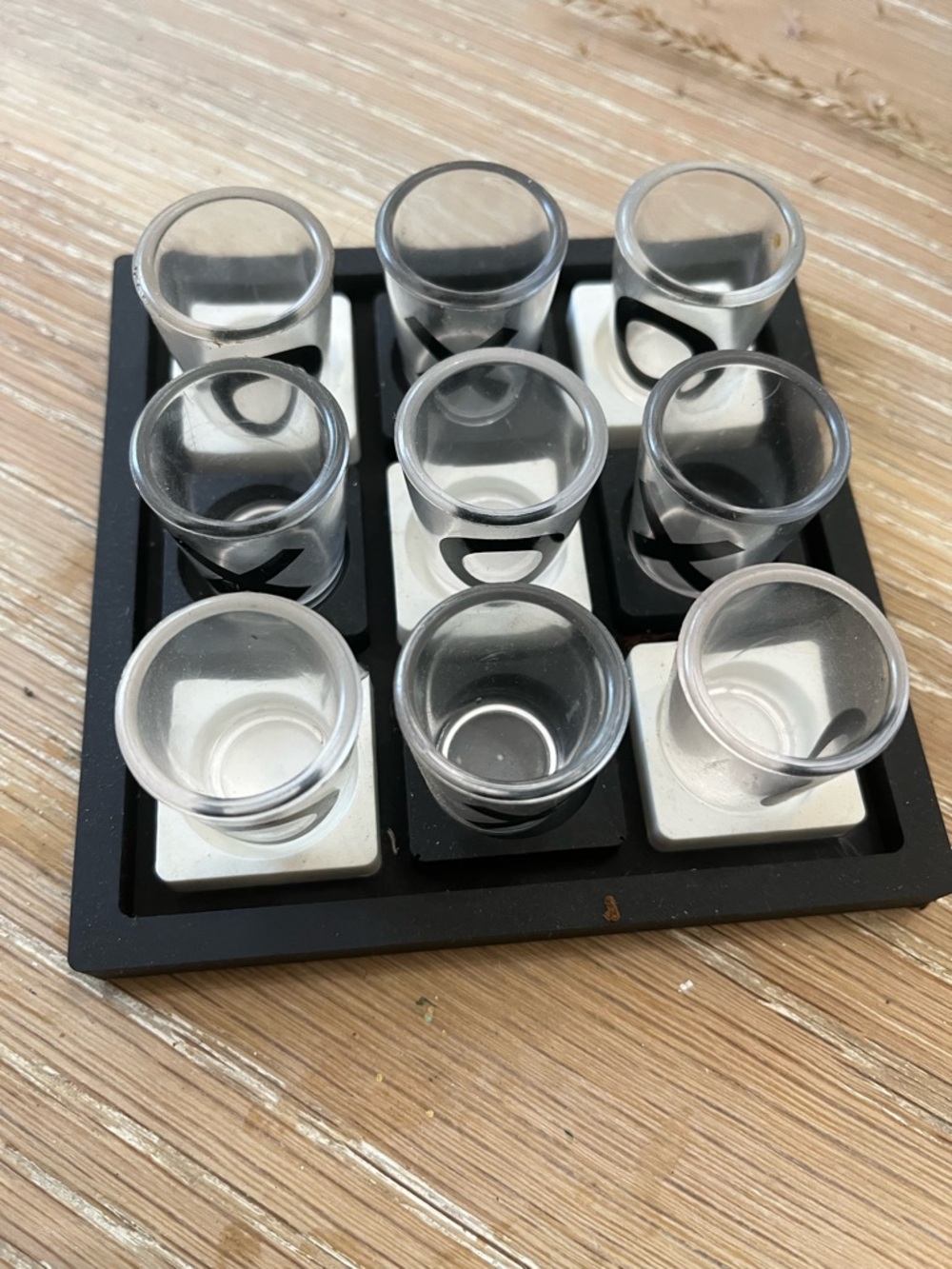 Black & White Tic-Tac-Toe Shot Glass Game Set